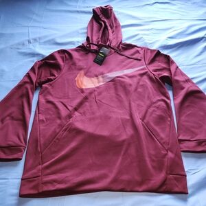 NIKE THERMA DRI-FIT MEN'S HOODIE BURGUNDY STANDARD FIT SIZE XLARGE NWT